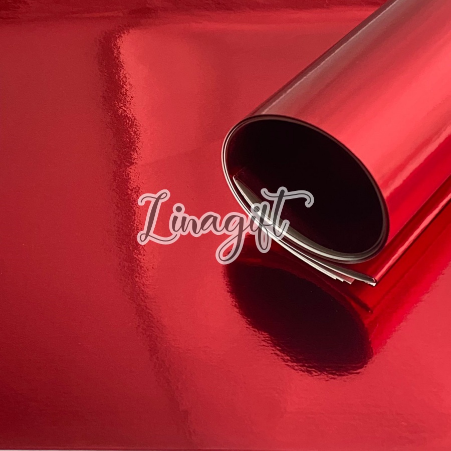 ( 5 Lembar ) METALLIC PAPER - KERTAS METALIK SHINY / MENGKILAP / GIFT WRAP PAPER PREMIUM EXCLUSIVE MERAH BIRU HIJAU EMAS PERAK / RED BLUE GOLD SILVER - HIASAN DEKORASI - SAMPUL BUKU