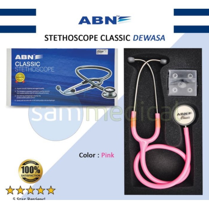 Stetoskop ABN Classic Clasic Klasik dewasa adult pink hot pink