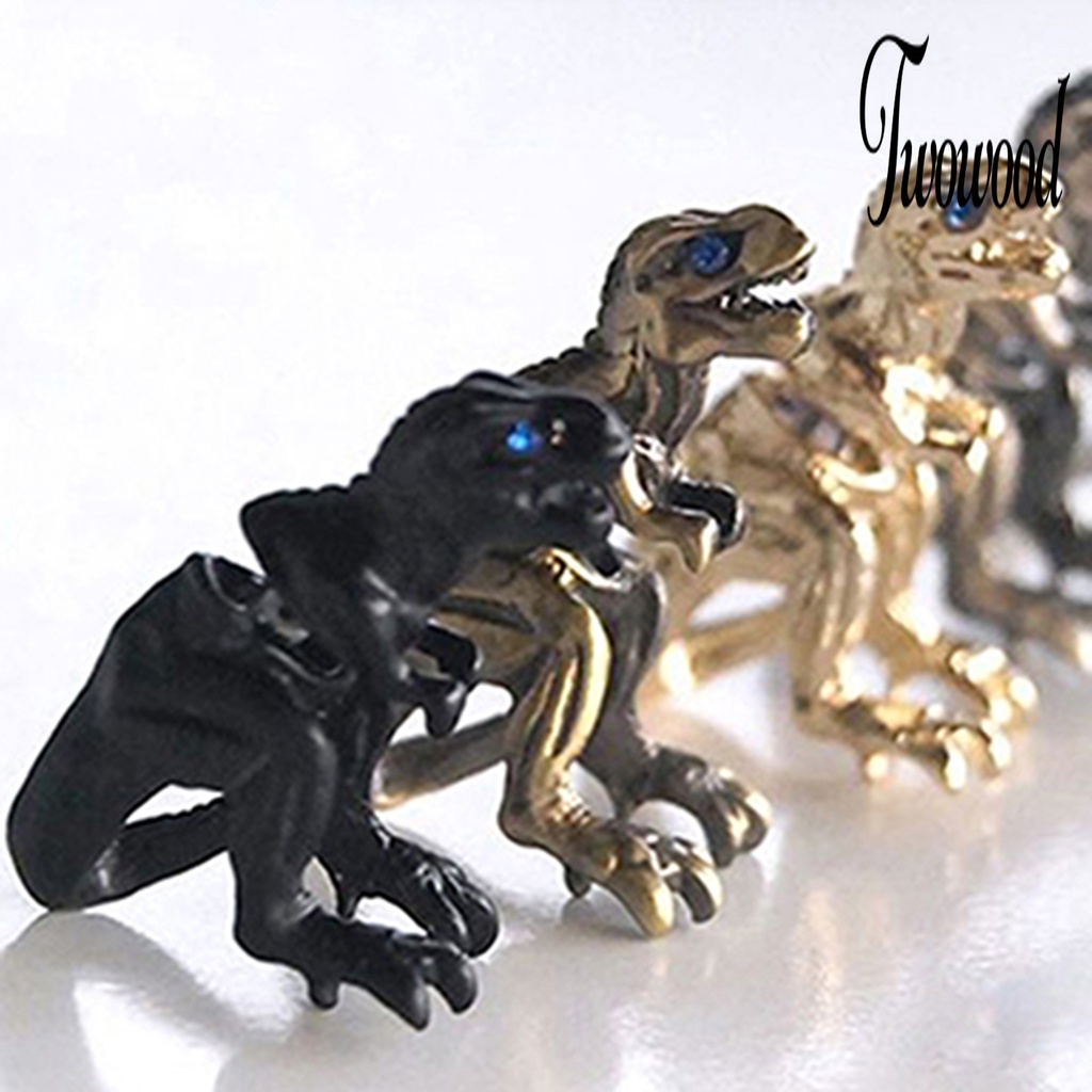 Anting Stud Bentuk Hewan Dinosaurus 3D Bahan Alloy Gaya Punk Untuk Pesta