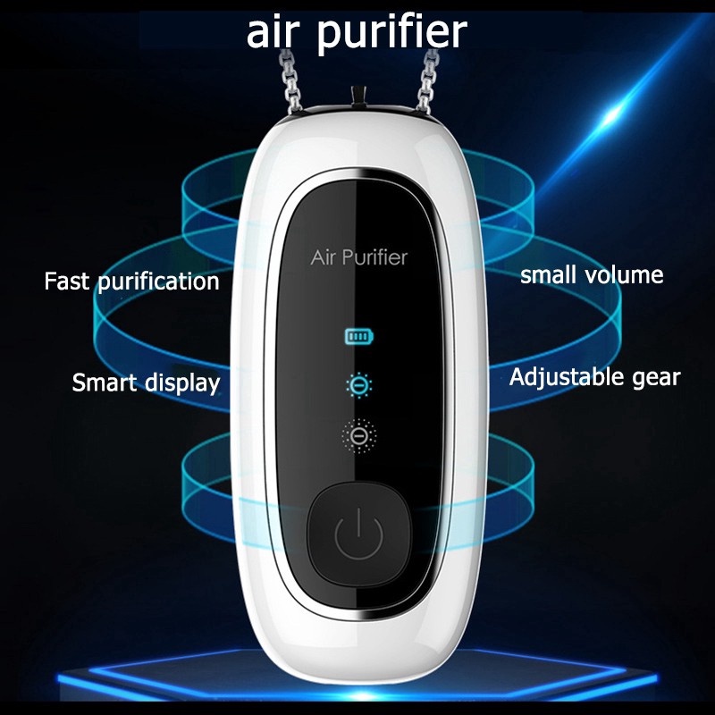 Kalung Air Purifier Portable Wearable M9 Necklace Elektronik Ion Negatif USB Pembersih Udara