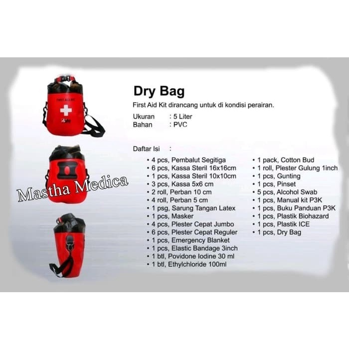 Tas/Bag P3K - Tas P3K Dry Bag Kit Isi / First Aid Kit 4Life 4 Life 5 Liter