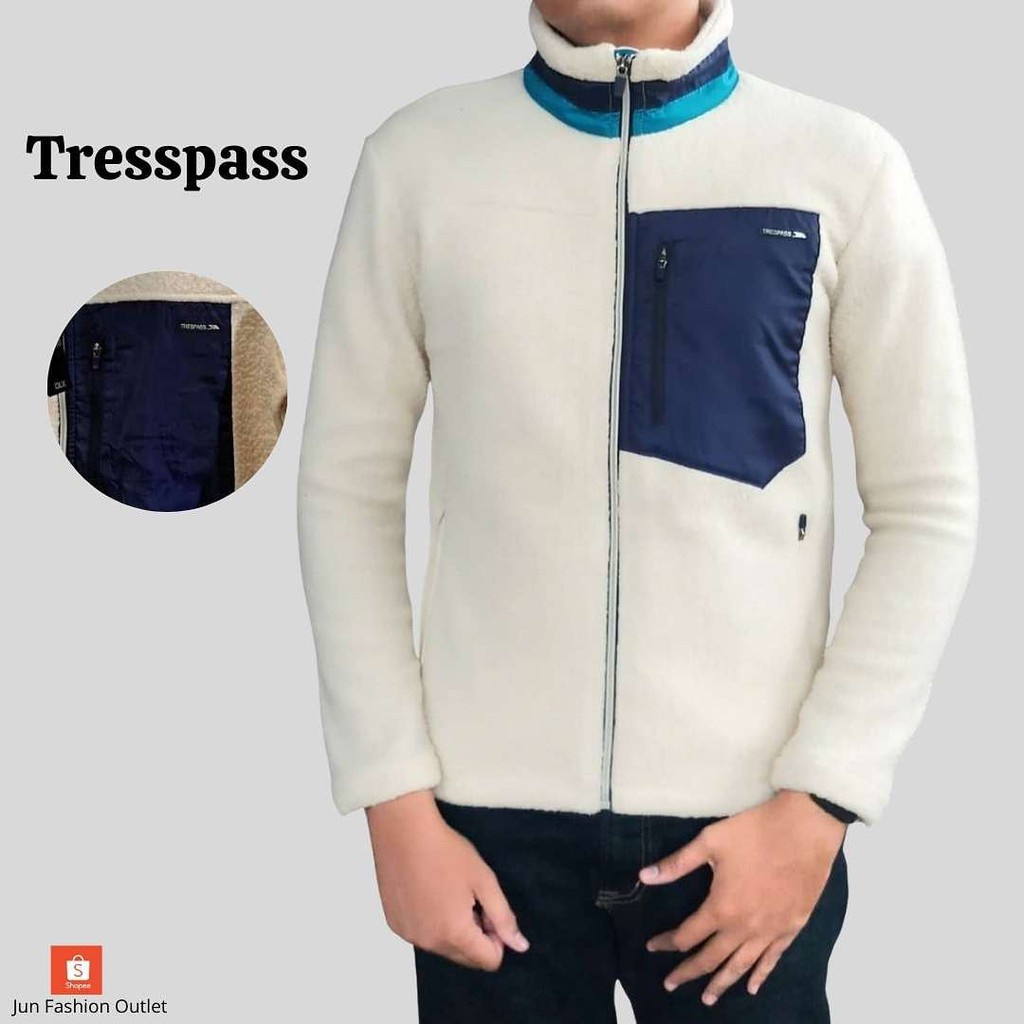 TRESSPASS - Jaket Sweater Tebal Pria Original Premium Pakaian Branded Sisa Ekspor