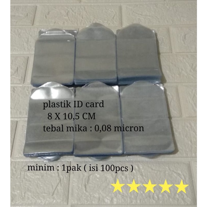 

plastik ID card ,plastik nameteg , 8 X 10,5 cm , minim : 1pak ( isi 100 pcs )