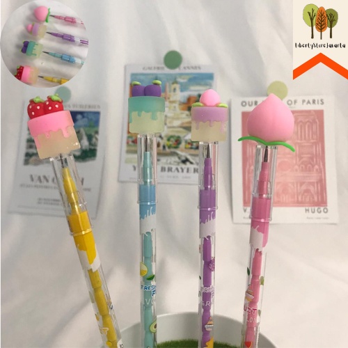 

Pensil Susun Motif Kue Cemilan Buah Buahan Pensil Refill Isi Ulang Stacking Pencil Funny Dessert Cake Fruit Refill Pencil Fancy Best Gift Present For Birthday Event Souvenir Alat Tulis Kantor Sekolah Ready Grosir Kado Ulang Tahun READY COD