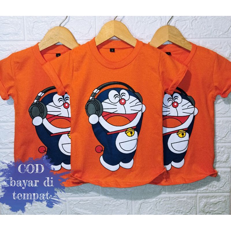kaos baju anak kaos distro anak motif doraemon terlaris termurah grosir