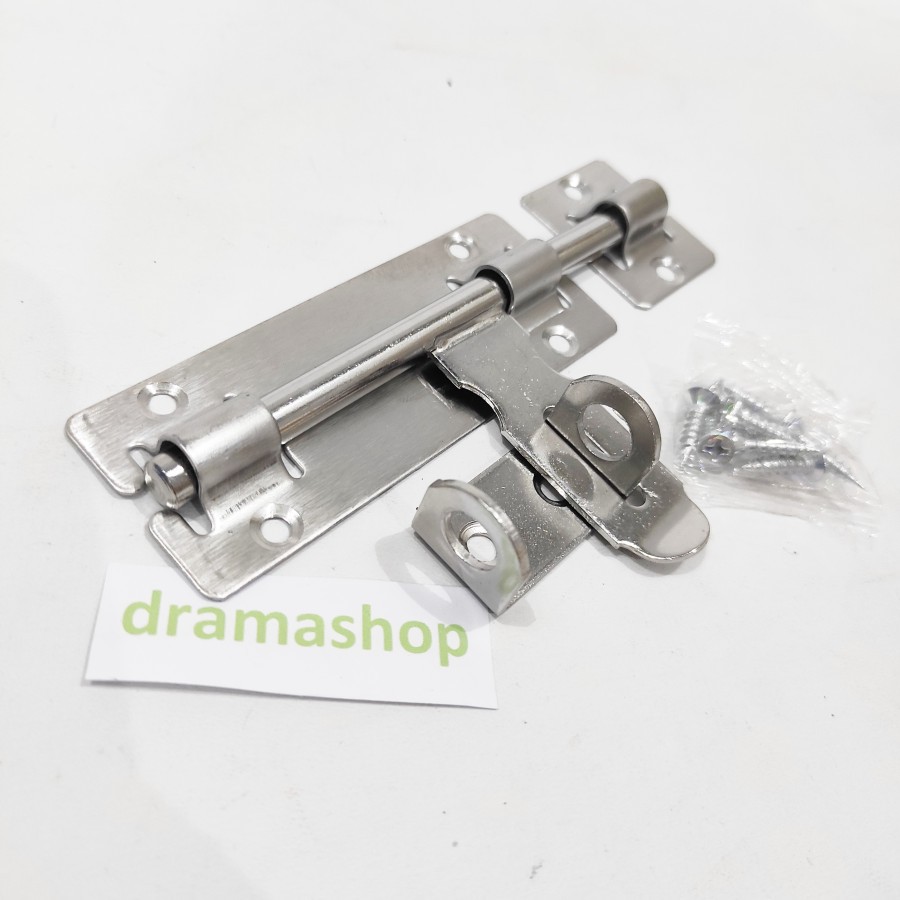 slot kunci grendel + overpal gembok pintu baja steinless steel 5in 5&quot; 5inch