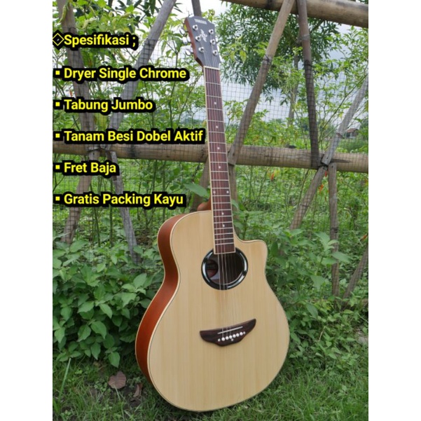 Gitar Akustik  YAMAAHA APX 500i Custom Tanam Besi Gratis Packing Kayu