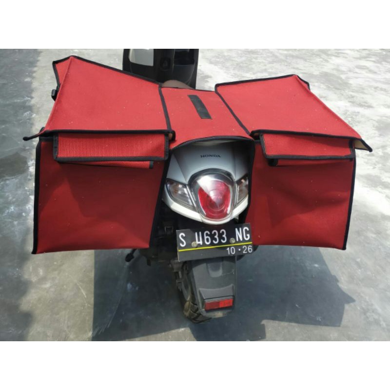 TAS OBROK MOTOR BAHAN TERPAL/KANVAS TAS KURIR TAS POS SUPER KUAT TERLARIS