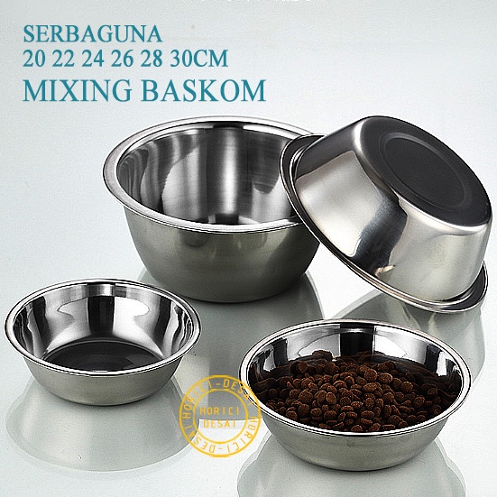 ASLI FULL 20CM 22CM 24CM 26CM 28CM 30CM MIXING BOWL BASKOM TEBAL WASKOM SERBAGUNA ISI 1 PCS