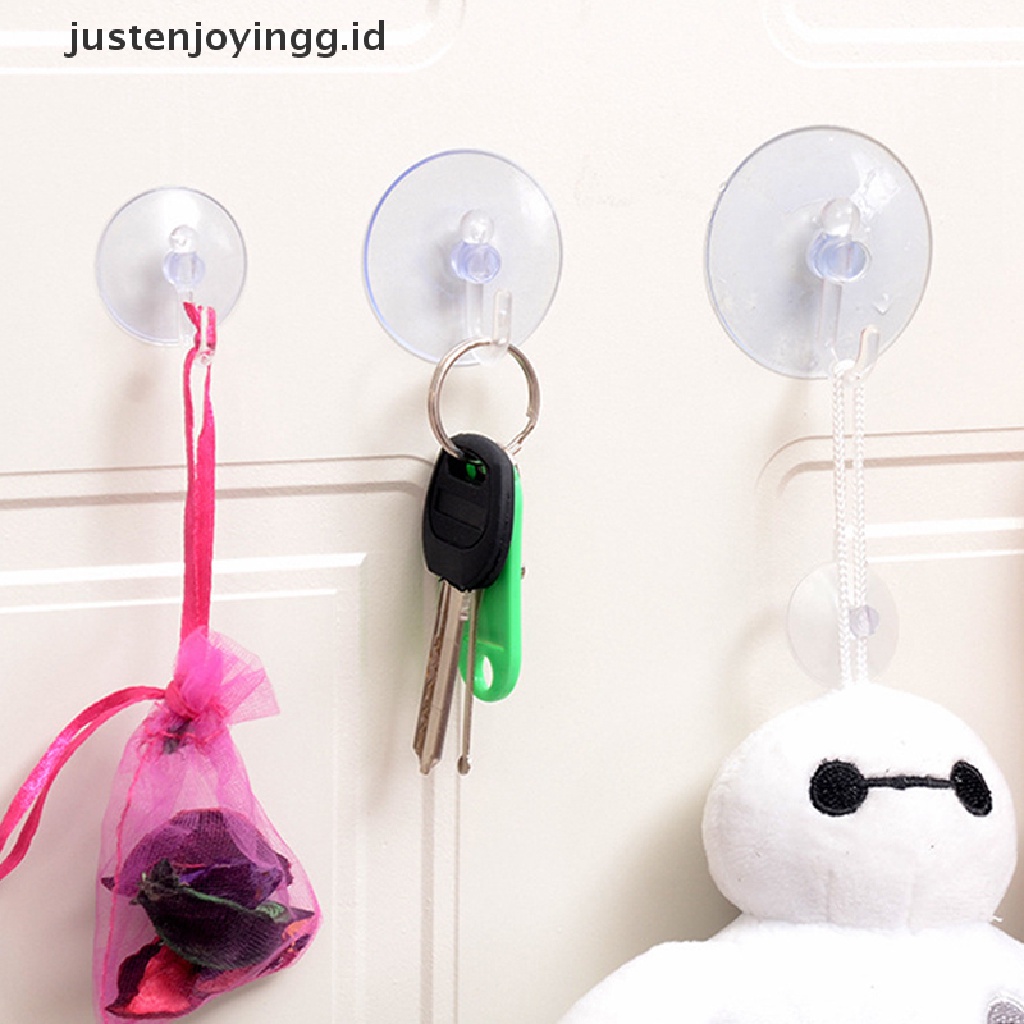 Kait Gantungan Dinding Model Suction Cup Warna Transparan Untuk Dapur / Kamar Mandi