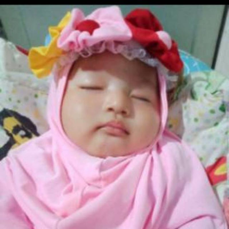 JILBAB BAYI BANDANA BUNGA