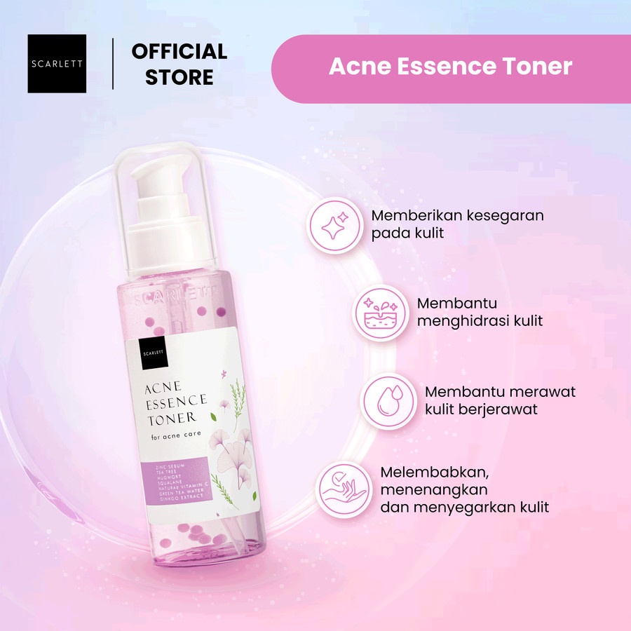 Scarlett Whitening Acne Essence Toner Perawatan Wajah Berjerawat