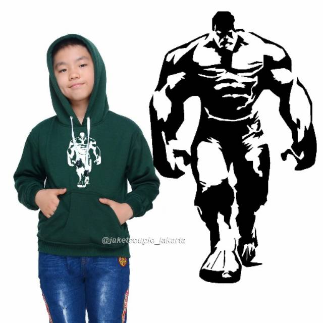 GRATIS NAMA Jumper Hoodie Anak dan Dewasa Gambar Hulk Murah,Satuan/Couple Keluarga Ayah,Ibu,Anak