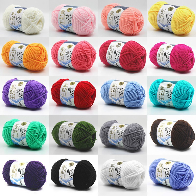50g Benang rajut katun impor big ply/5ply milk cotton yarn crochet yarn