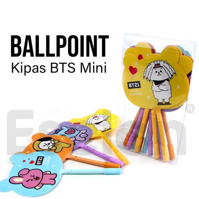 

Silahkan Order] NEW! 12pcs Pulpen Gel BT21 Kipas Mini / 1pack Pulpen Kipas