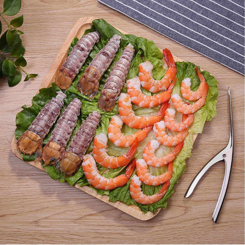 Stainless Steel Shrimp Peeler/Kitchen Gargets Shrimp Stripping Peel/Meat Shrimp Crayfish Shell Device Separation Cooking Seafood Tools