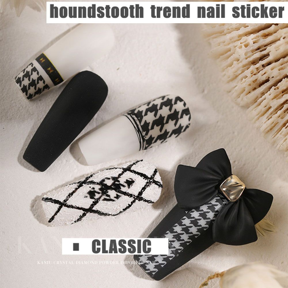 Mxbeauty Stiker Kuku Motif Leopard Houndstooth 3d Tahan Air Untuk Nail Art / Manicure Diy