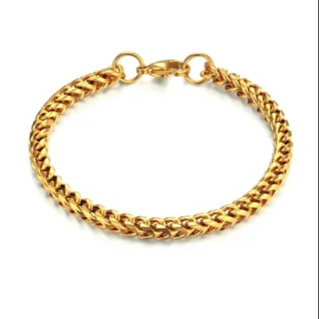 Gelang Pria Rantai Gold Titanium