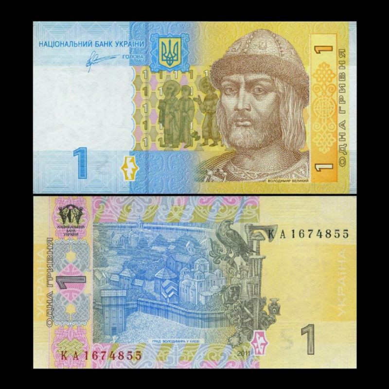 UKRAINE 1 HRYVNIA 2000-14 UNC ORIGINAL 1 LEMBAR UANG UKRAINA