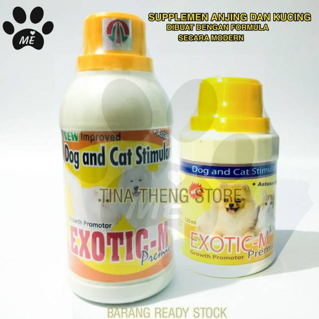 Vitamin Cat Dog &quot;GROWTH PROMOTOR EXOTIC-M&quot; Penambah Nafsu Makan Hewan