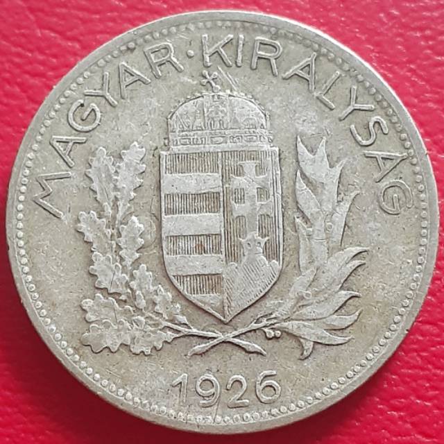 Uang Koin Perak Kuno 1 Pengo Hungaria Tahun 1926 Silver Coin