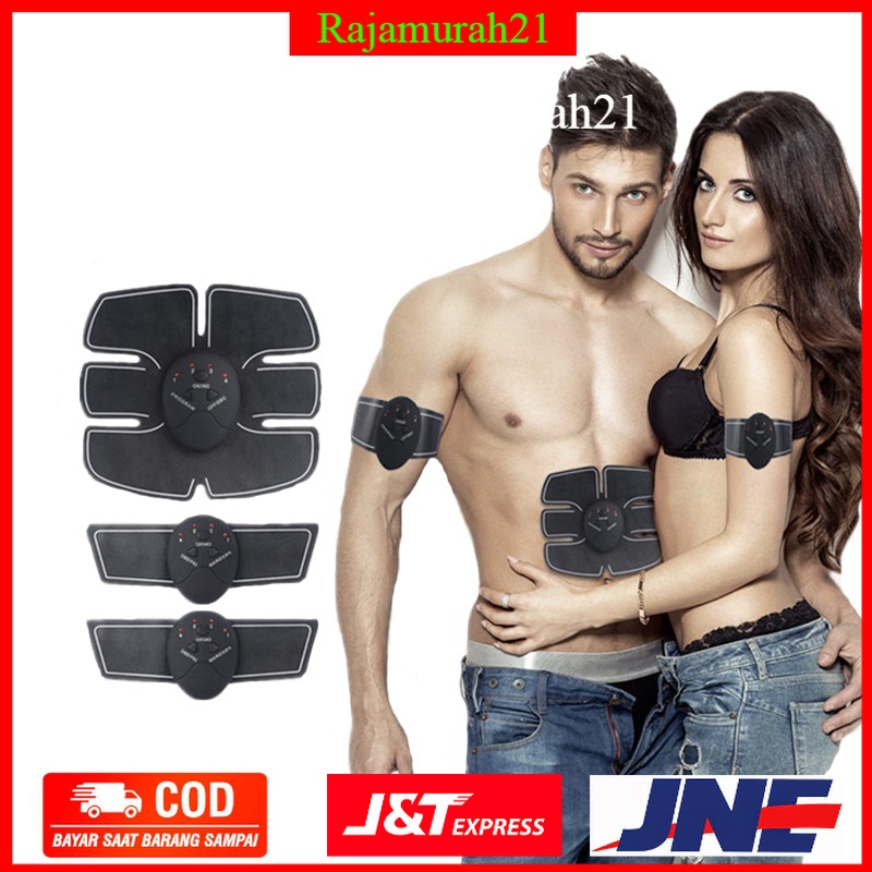 Alat Stimulator Terapi EMS Otot Six Pack ABS Abdominal Muscle Exercise - Black - OMSEGRBK