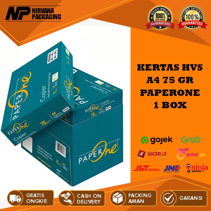 

KERTAS HVS A4 PAPERONE PAPER ONE 75GR 70GR PRINT FOTOCOPY 1 DUS – 5 RIM [GOJEK/GRAB]