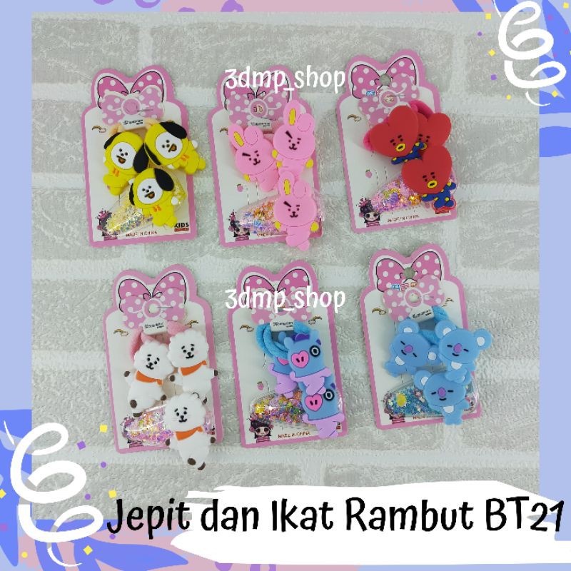 Jepit Ikat Rambut BT21 Cooky Tata Chimmy Koya Mang Rj