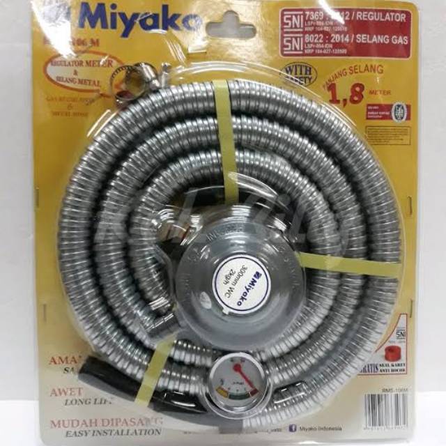 Selang Regulator Miyako 106 1,8 Meter Material Spiral Anti Tikus Bagus Berkualitas Garansi Resmi