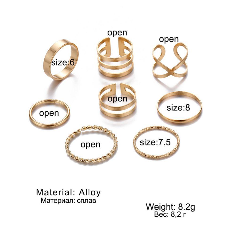 Lily Heart Ring Set Berlian Imitasi Bohemian Vintage Knuckle Rings