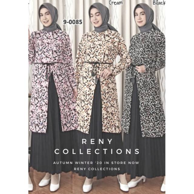 Baju Tunik/Baju Syari/Baju Atasan Muslim Terbaru Long Slit Tunik Bahan Kaos Import 9-0085