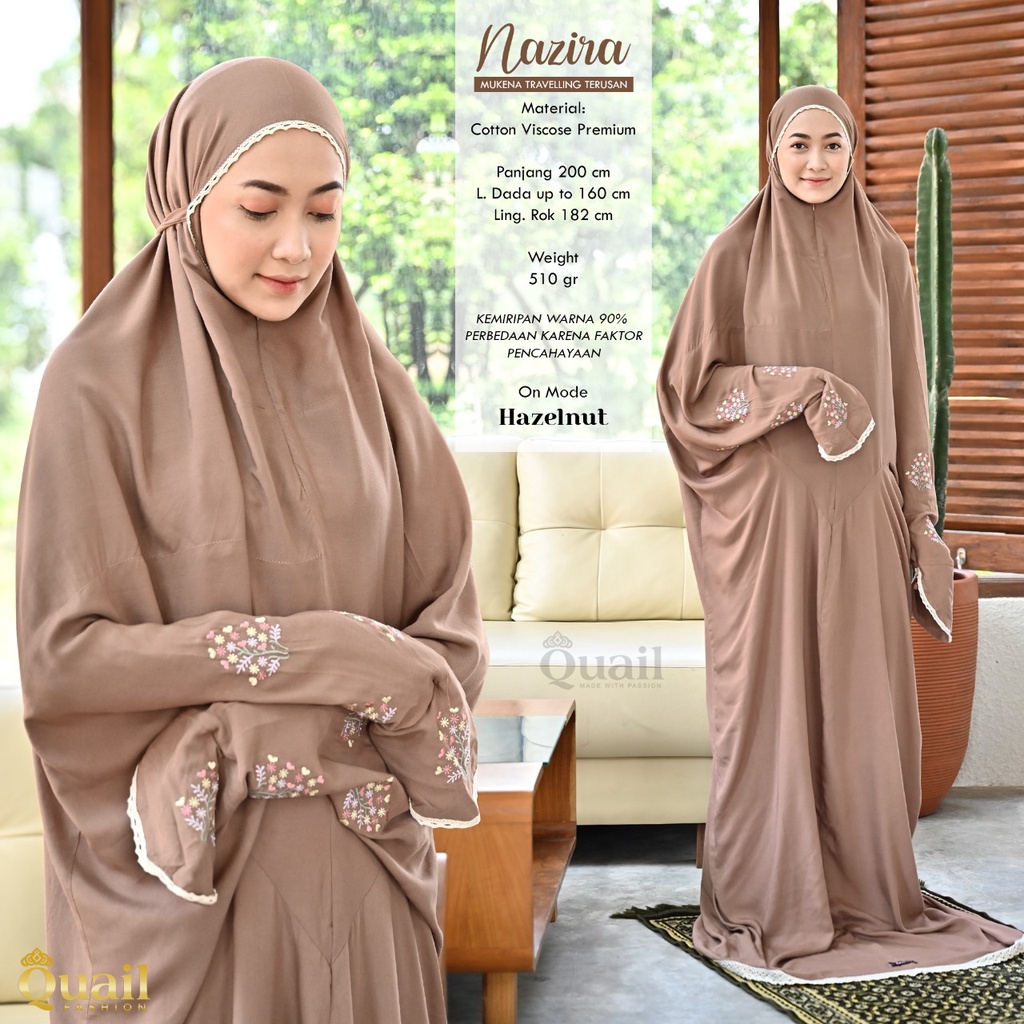 NAZIRA MUKENA TRAVELLING Terusan Bordir Quail Hijab