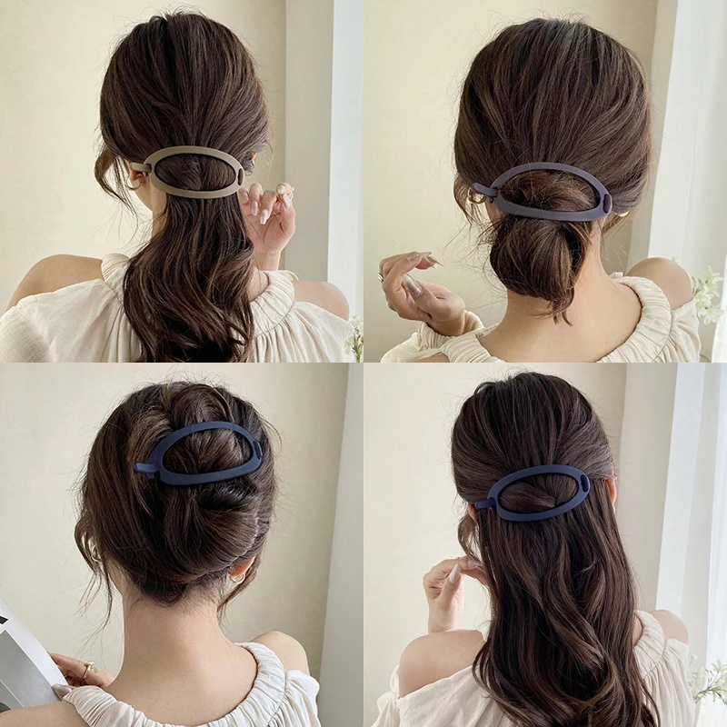 Jepit Rambut Ponytail Bahan Plastik Gaya Korea Untuk Wanita