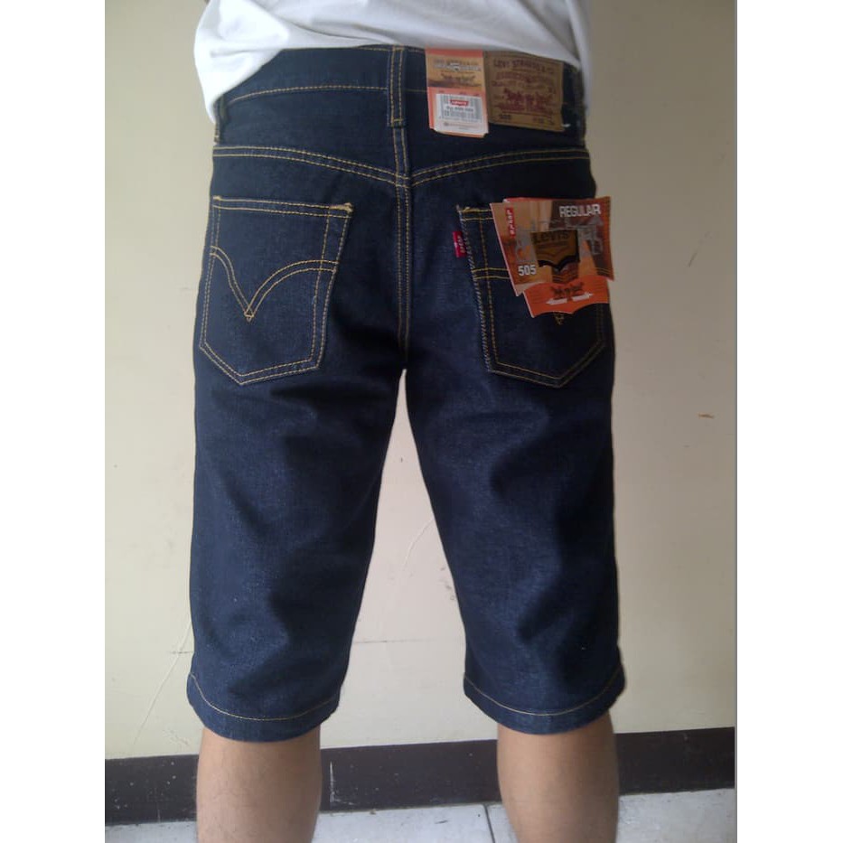 CELANA JEANS PENDEK PRIA LEVIS STANDAR BIRU DONGKER KEREN / BLUE BLACK