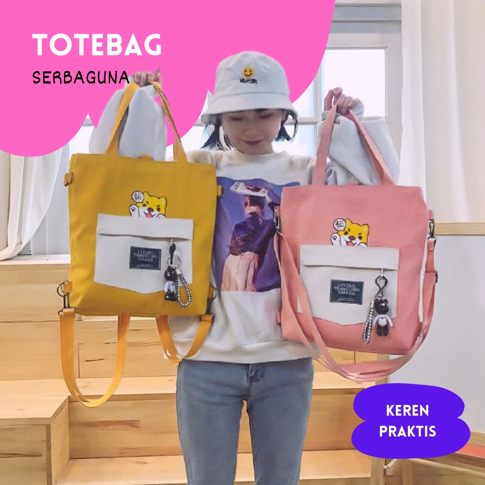 Tas Totebag Samping Gantung Anak Wanita Cewek Remaja Perempuan Kekinian Cantik Import Terbaru