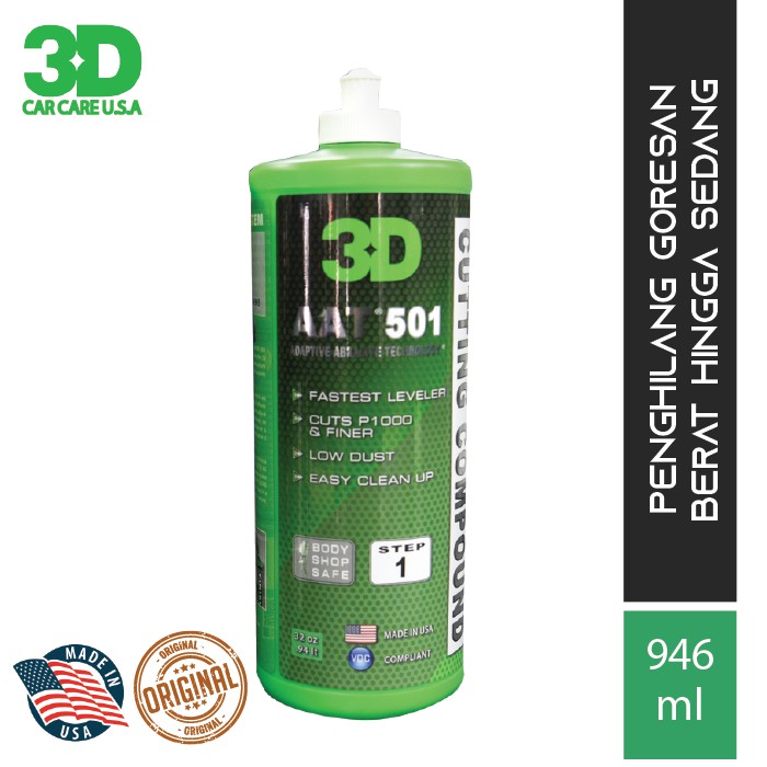 Rubbing Compound/ penghilang goresan berat - 3D AAT 501 32oz