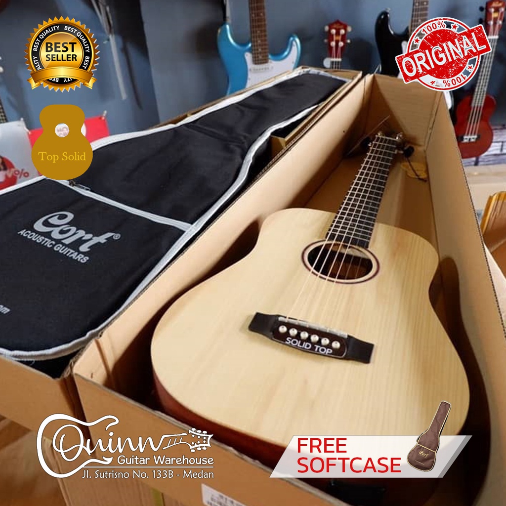 Gitar Akustik CORT EARTH Mini Adirondack Top Solid termurah