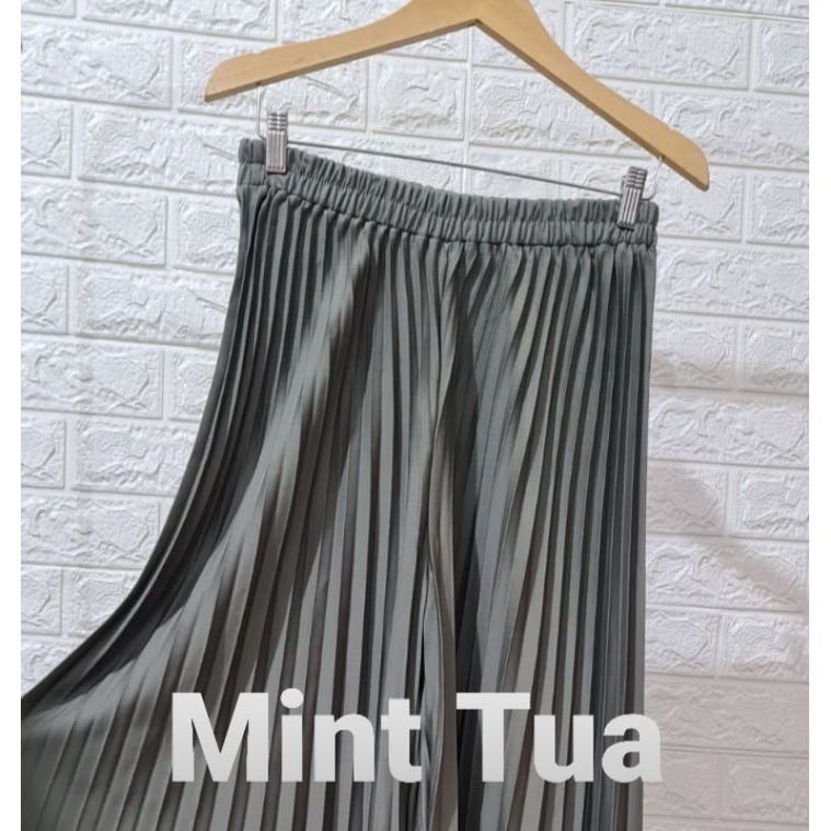 CELANA KULOT PLISKET PREMIUM JUMBO M FIT TO XXL-Mint Tua