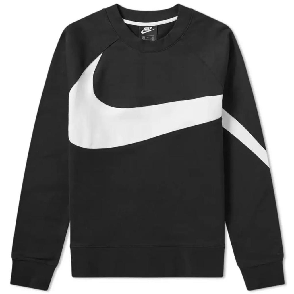 Sweatshirt Crewneck Nike Kombinasi Polos Hitam // Jaket Sweater Nike Big Swoosh Authentic Quality