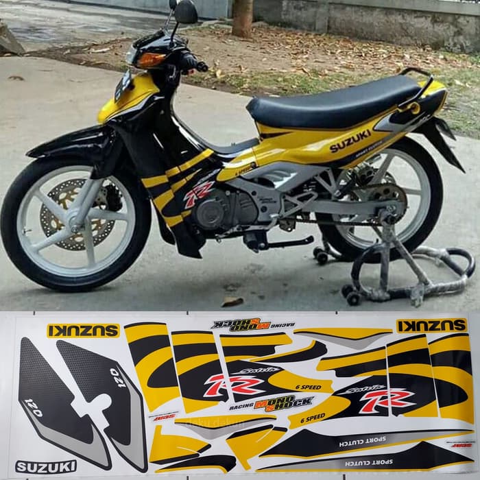 Striping Stiker Lis Satria Lumba Hitam Kuning