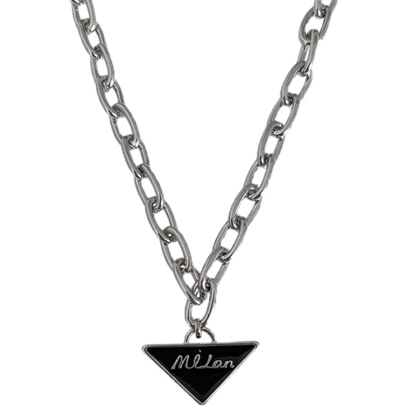 Candy Jewelry Fashion Game Necklace Black Triangle Letter Pendant Necklaces Punk Choker for Women