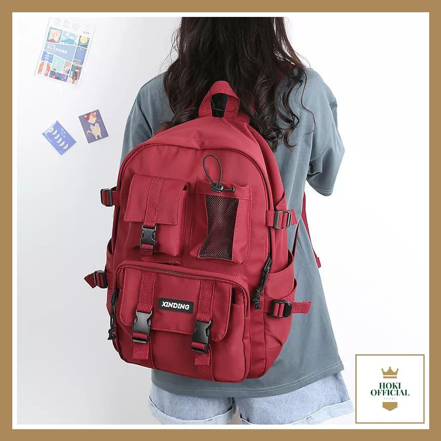 [COD] Tas Wanita Pria Ransel Sekolah Gaya Korea Ada Slot Laptop Bagpack Kapasitas Besar Tas Pria Stylish HokiOfficial