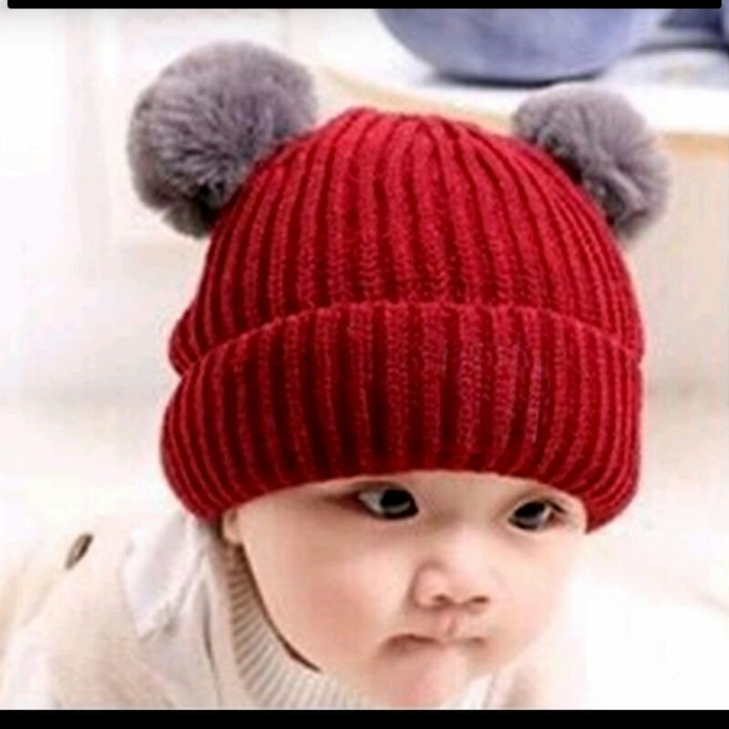 Rully_Topi Bayi Kupluk bayi model pompom usia 0_3 tahun