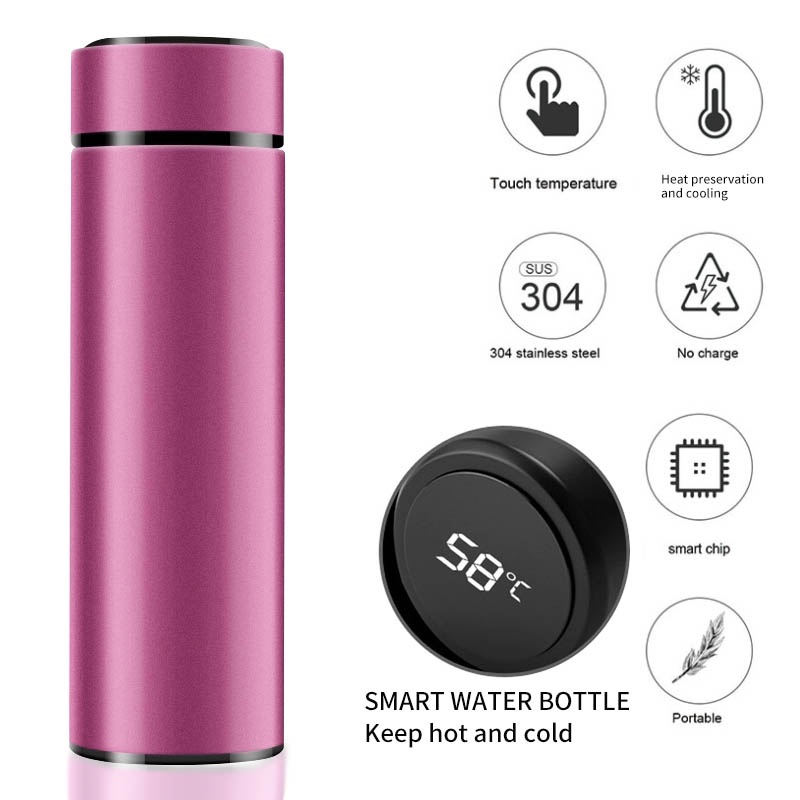 Thermos Air Panas Mini stainless 500ml Tahan 24 Jam Suhu Ruangan LED Display Suhu Temperatur / Termos Air Panas 500ml Stainless Smart Termos / Tumbler Thermos Temperature LED Display Vaccum Termos Suhu / Botol Thermos Keren