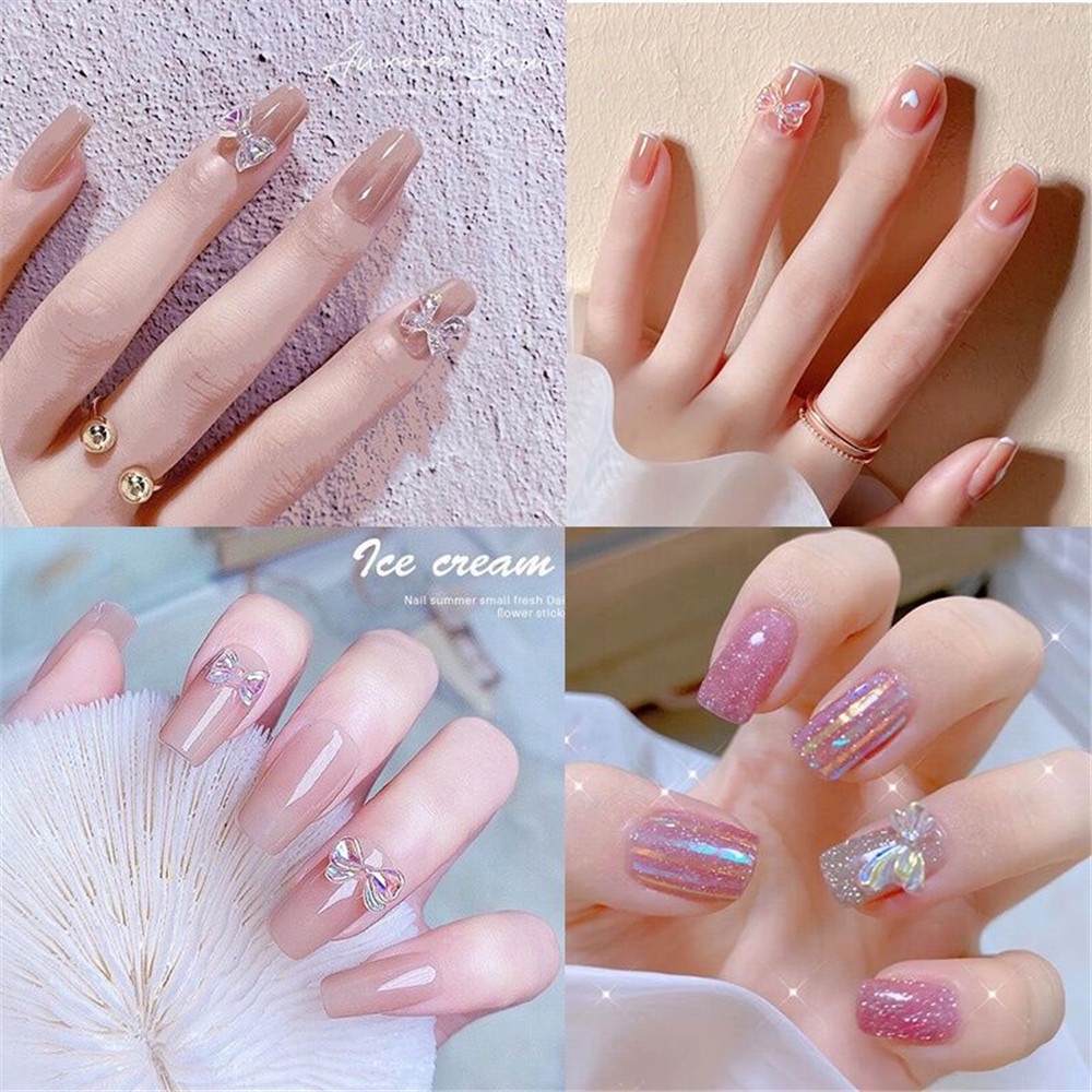 30pcs / Kantong Pita 3D Transparan Warna-Warni Untuk Dekorasi Manicure DIY