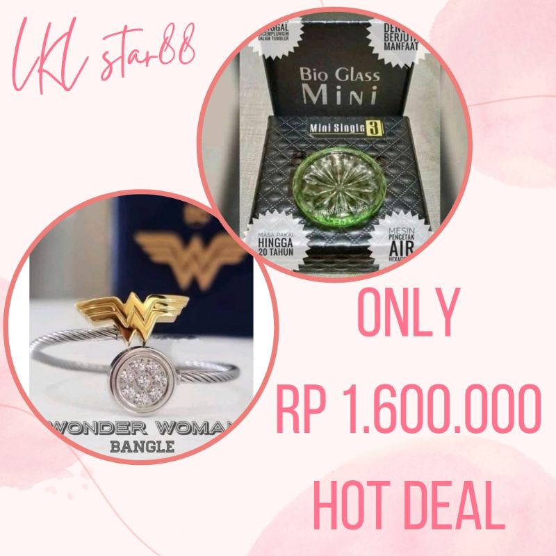 Paket Bioglass Biomini Single V3 + Bangle Wonder Woman ORIGINAL MCI