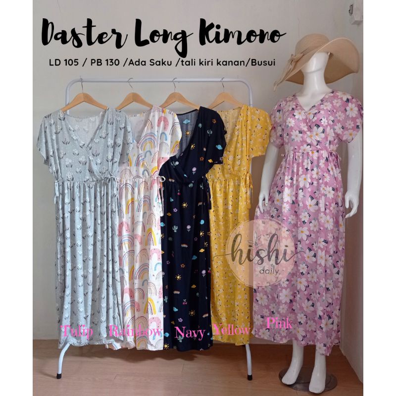 DASTER KIMONO/DASTER VIRAL/DASTER BUSUI /Homedress busui  Long Kimono Katun Rayon Premium / KIMO LONG DRESS  by Hishi_daily