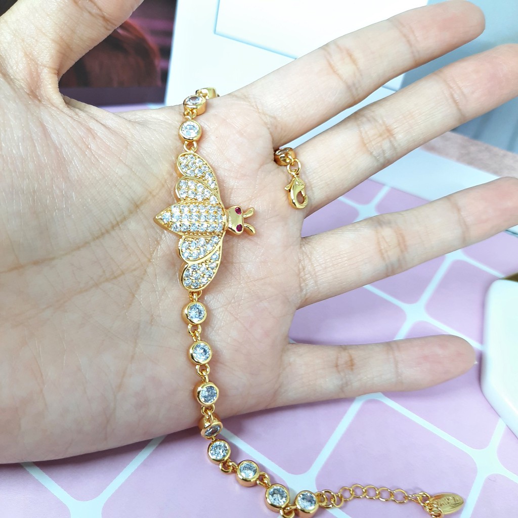 Gelang Yaxiya Rantai Big Lebah Queen Bee Lapis Emas - BB620