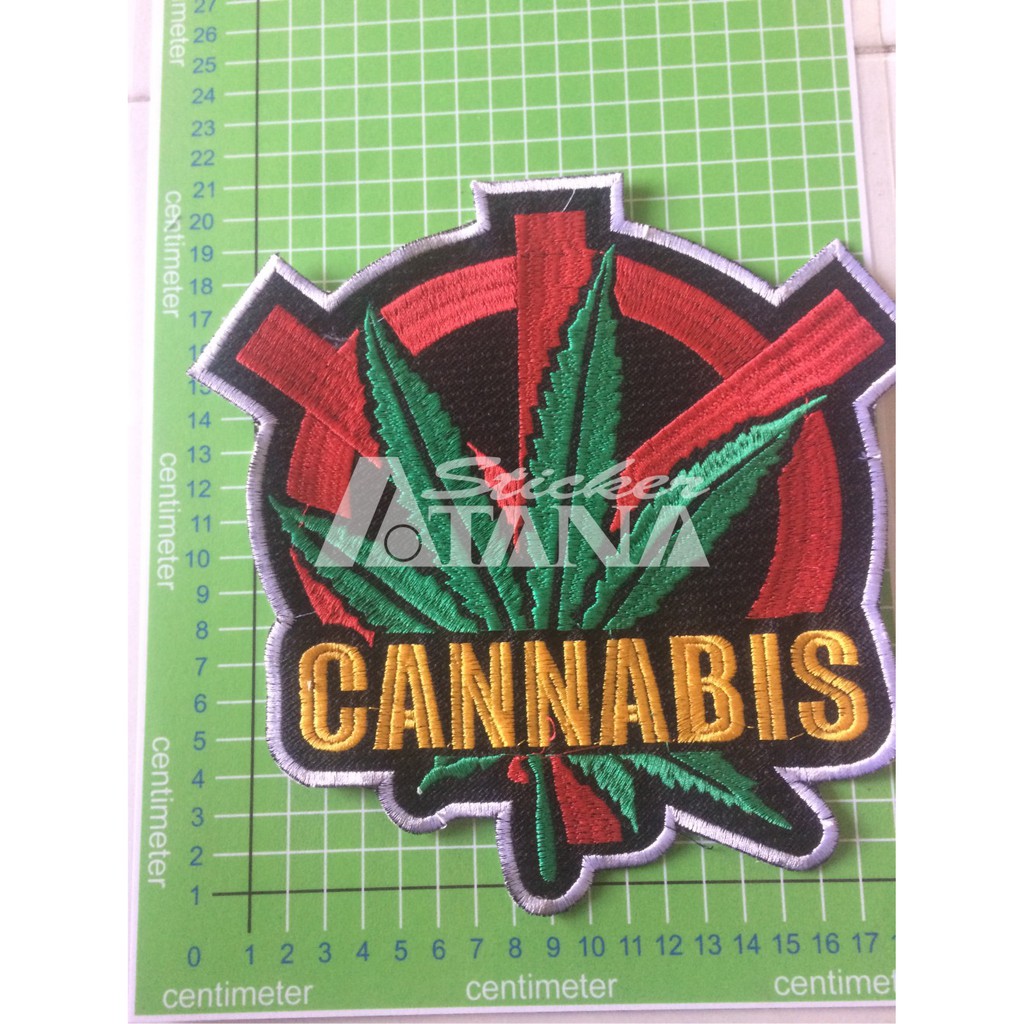 Sticker Bordir Ukuran Jumbo Rasta Cannabis