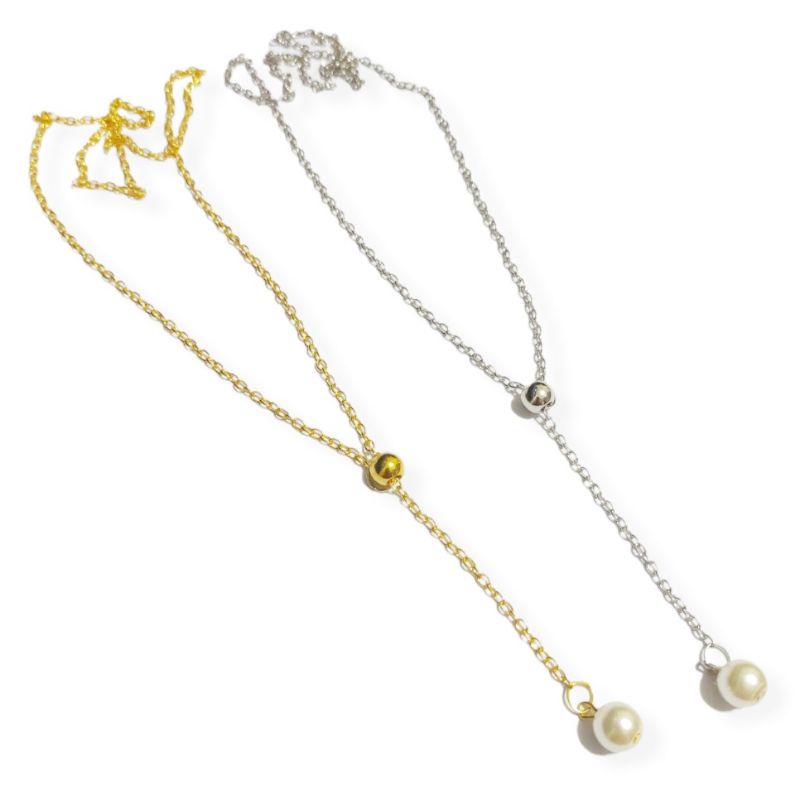 Mirabelle Pearl Opening Korean Necklace Tarik Ulur Mutiara Gaya Korea